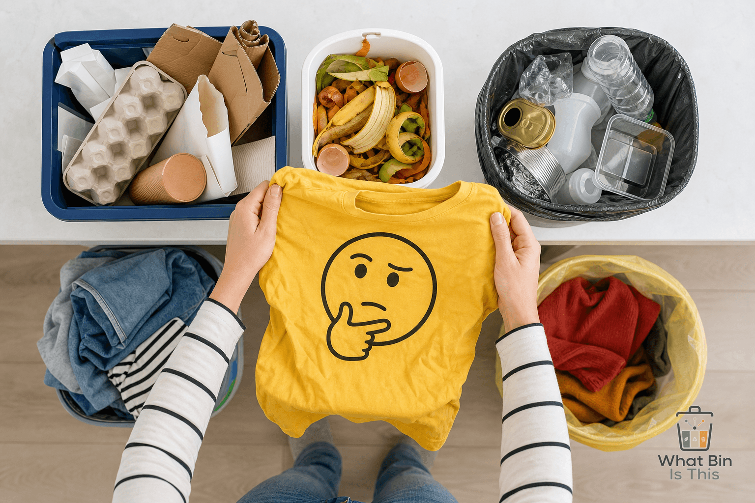 Can clothes go in the recycling bin? guide cover image