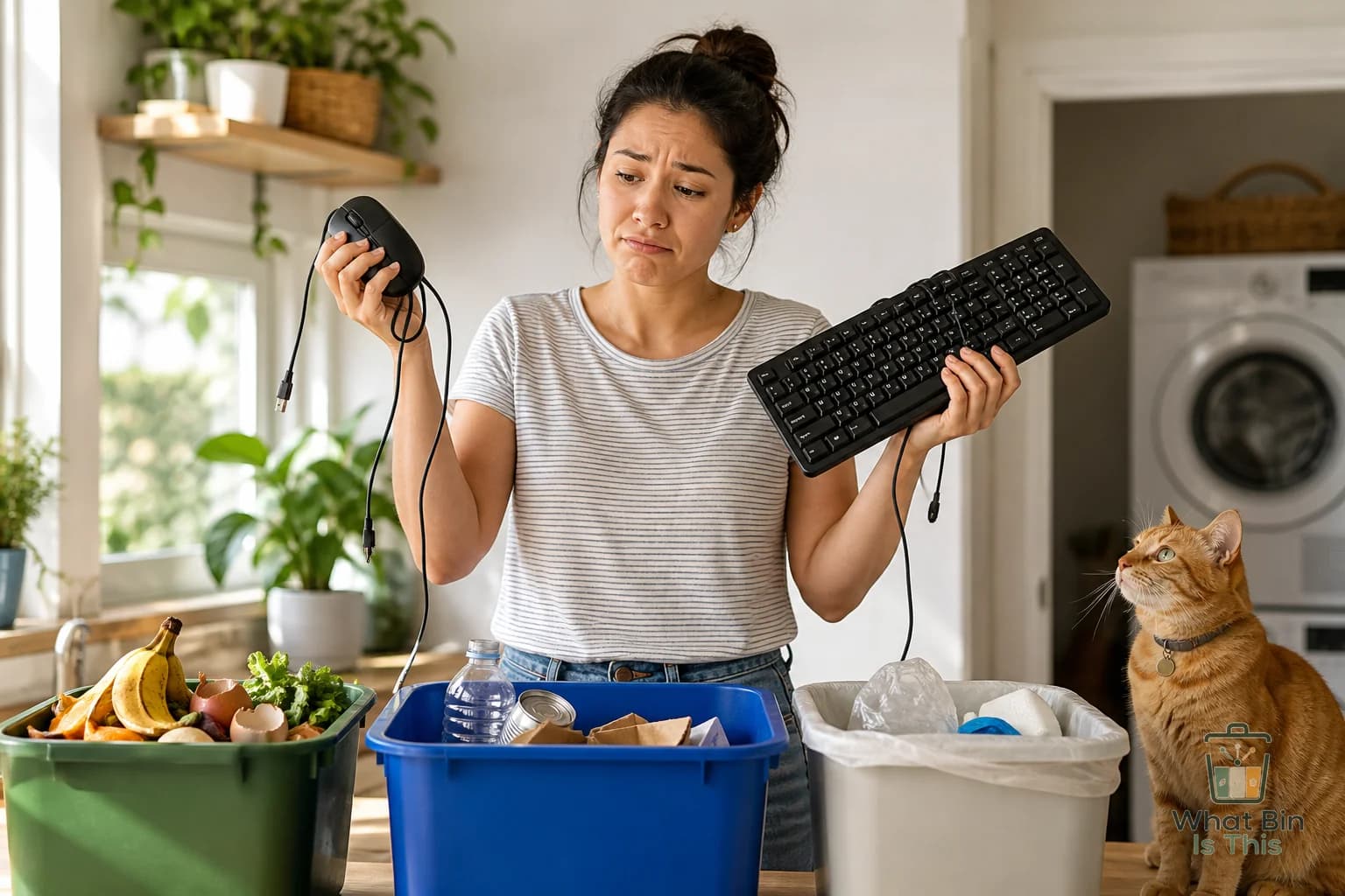 Do keyboards and computer mice go in the recycling bin? guide cover image