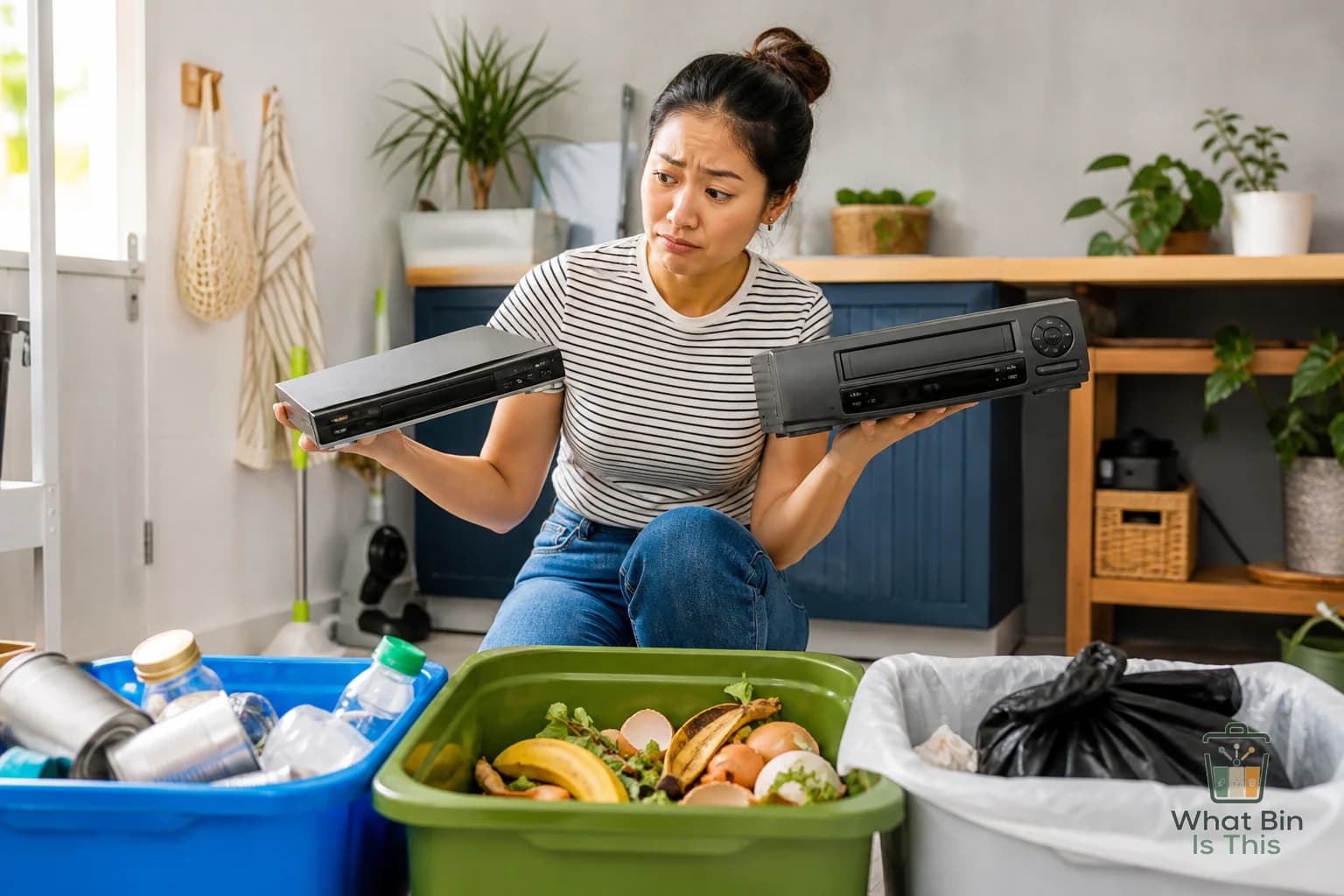 Do dvd players and vcrs go in the recycling bin? guide cover image
